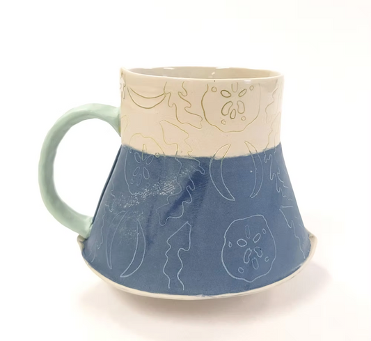 Two Toned Seaweed and Sand Dollar Mug